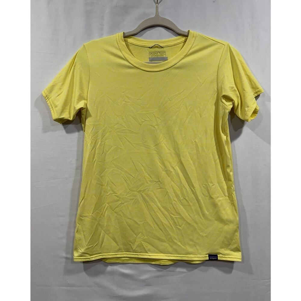 Patagonia Women's Capilene Cool Daily Short Sleeve Shirt Sz S Yellow Gorpcore